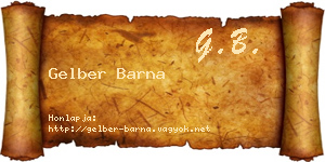Gelber Barna névjegykártya